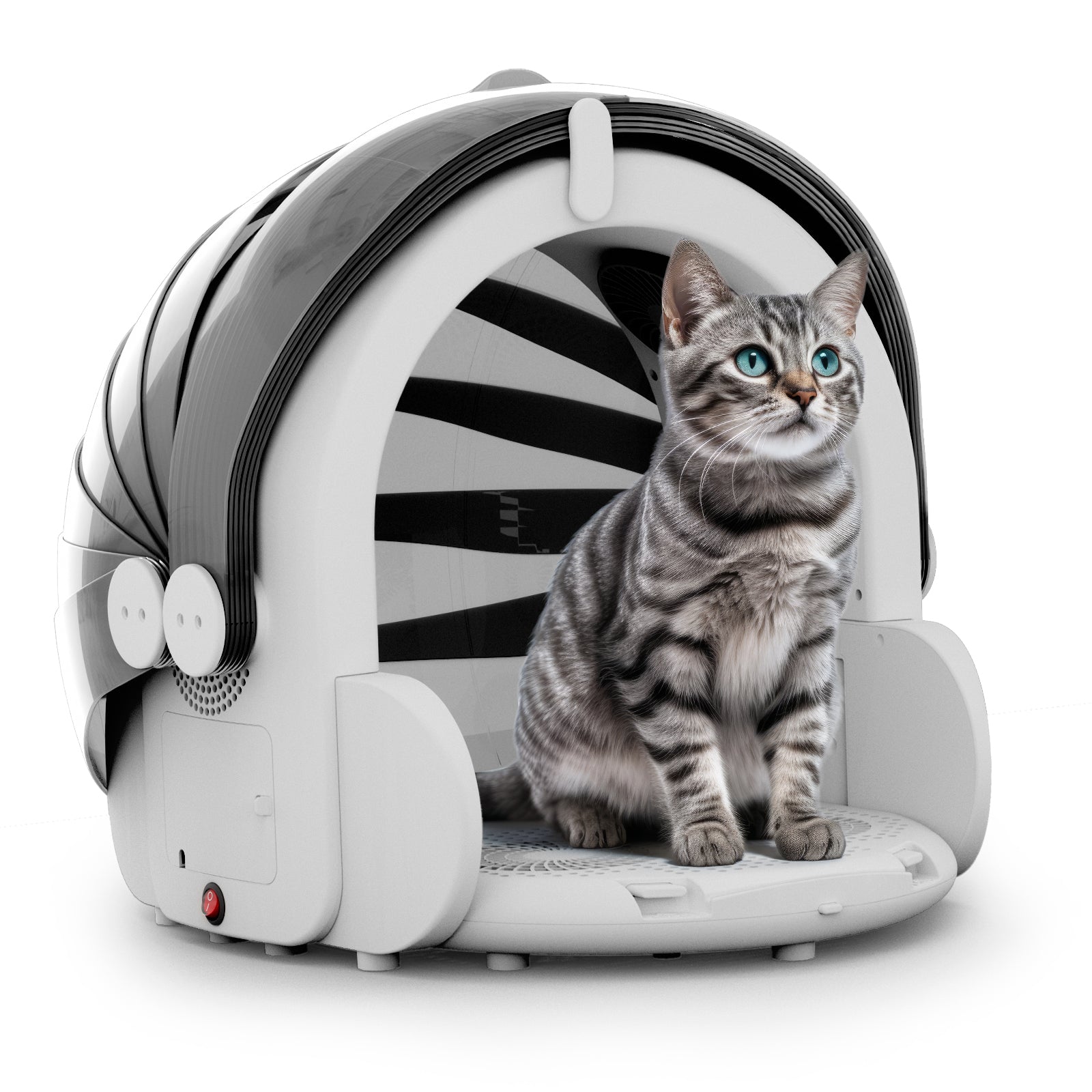 iPettie Foldable Pet Hair Dryer Box, 8 Fans, 360° Airflow, Temp