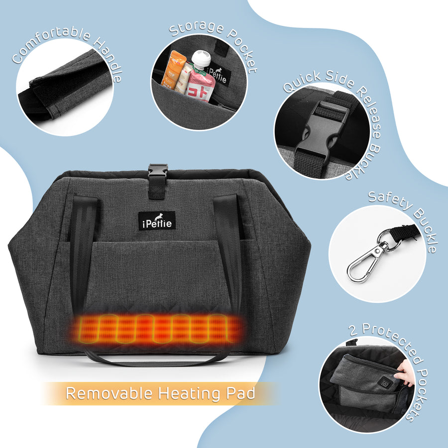 Heated Pet Carrier with Removable Heating Pad