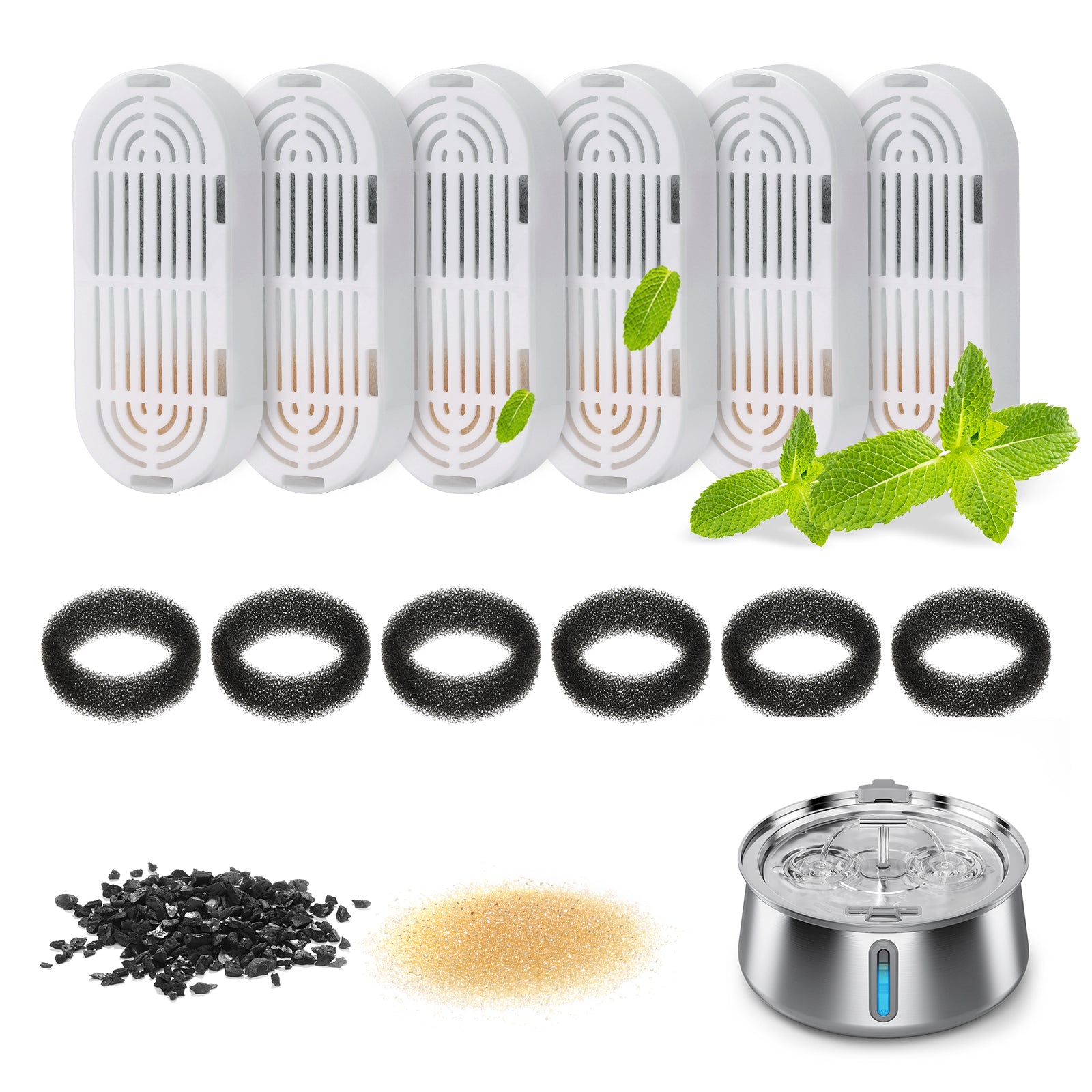 Rotunda Water Fountain Replacement Filter 6 Packs