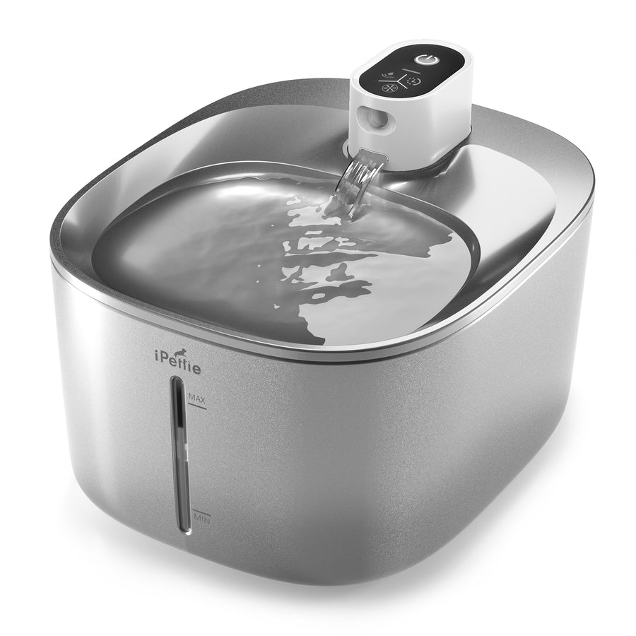 iPettie Runway Wireless Cat Water Fountain Stainless Steel,
