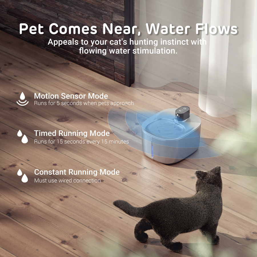 Wireless  Stainless Steel Cat Water Fountain