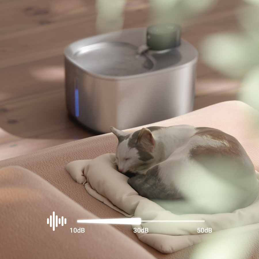 IPettie Runway Wireless Cat Water Fountain Stainless Steel 5 Stage Ipettie runway wireless cat water fountain stainless steel 5 stage