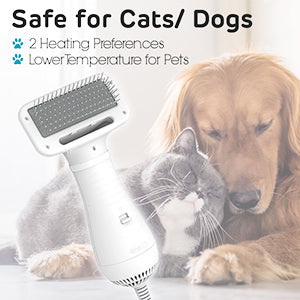 2-in-1 Pet Grooming Hair Dryer with Brush