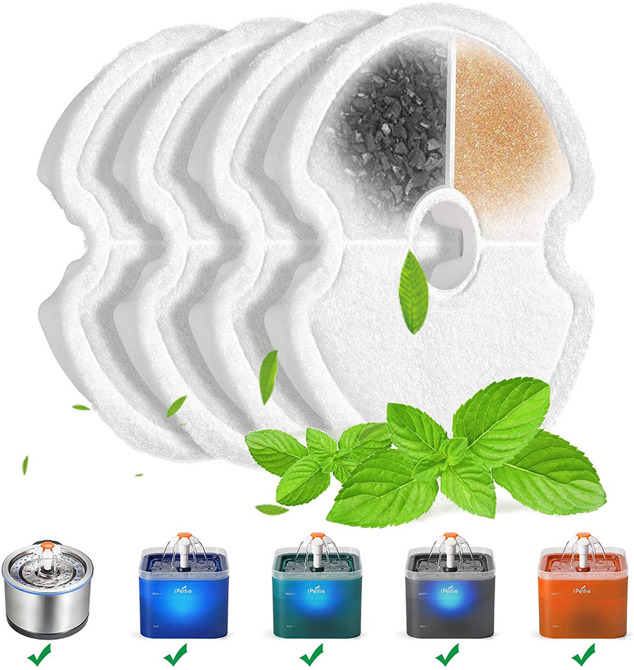 Flower Stainless Steel and Neverland Fountain Replacement Carbon Filters 4 Pack